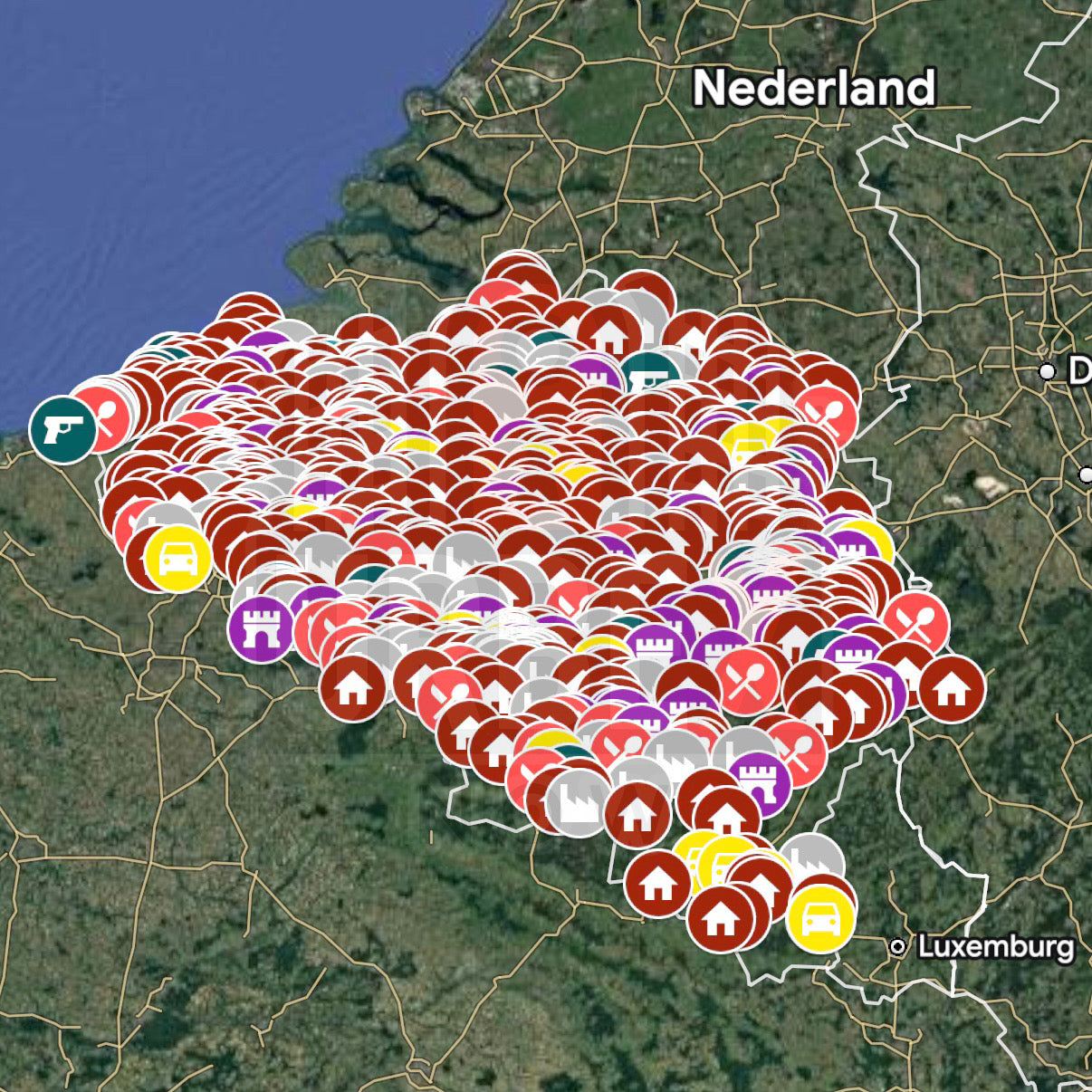 Belgique - Carte Urbex
