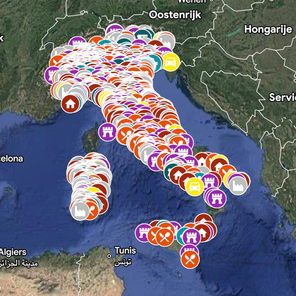 zItalië - Urbex Kaart