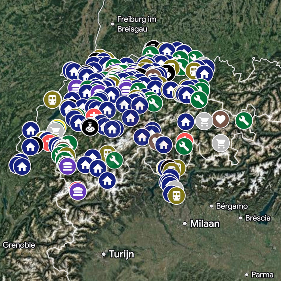 Zwitserland - 300+ spots - Urbex Kaart