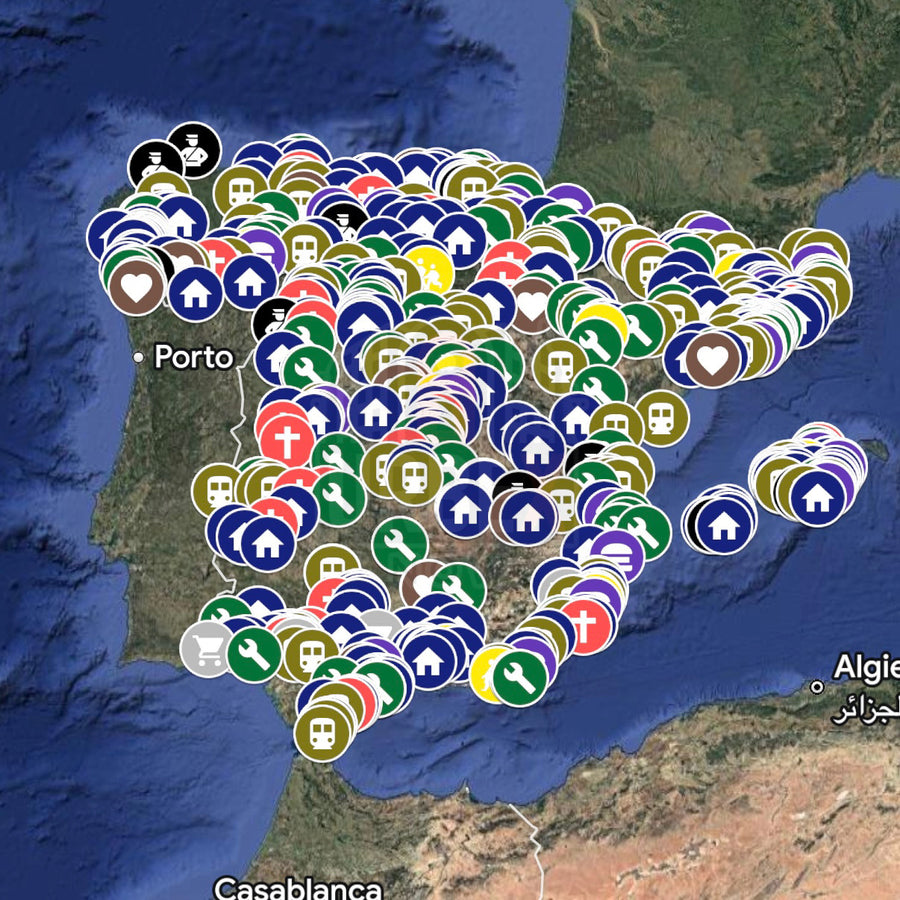 Spanje - 750+ spots - Urbex Kaart