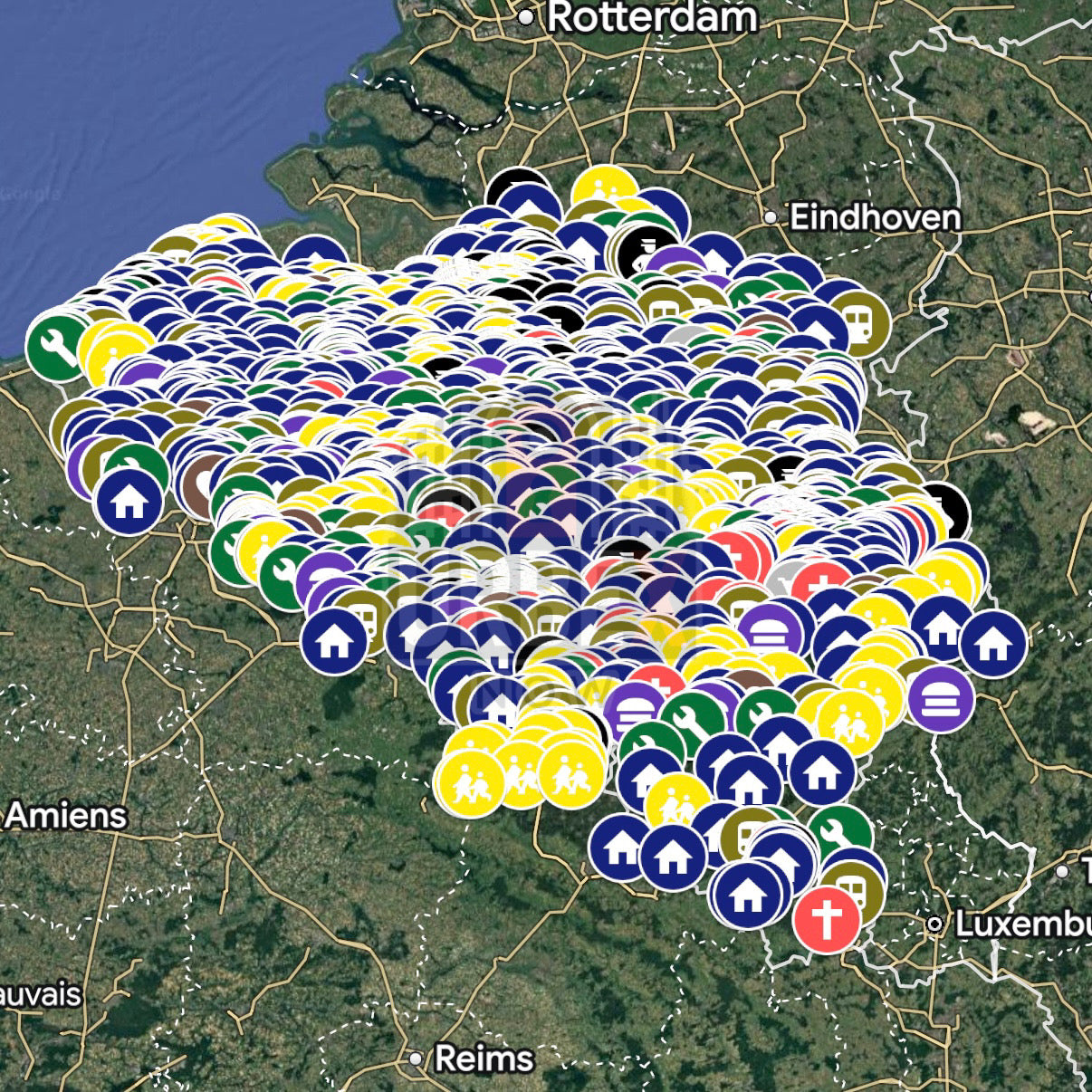 Belgie - 1650+ spots -Urbex Kaart