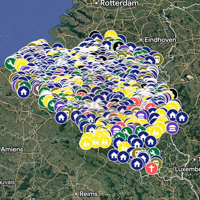 Belgie - 1650+ spots -Urbex Kaart