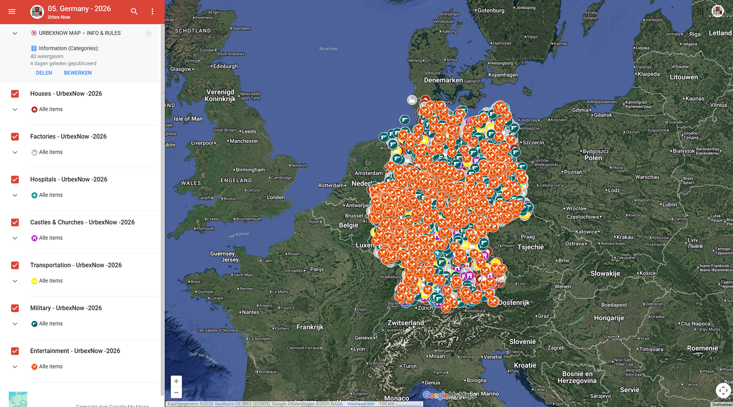 Duitsland - Urbex Kaart
