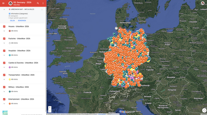 Duitsland - Urbex Kaart