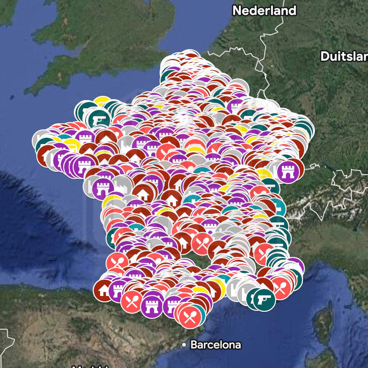Frankrijk - Urbex Kaart