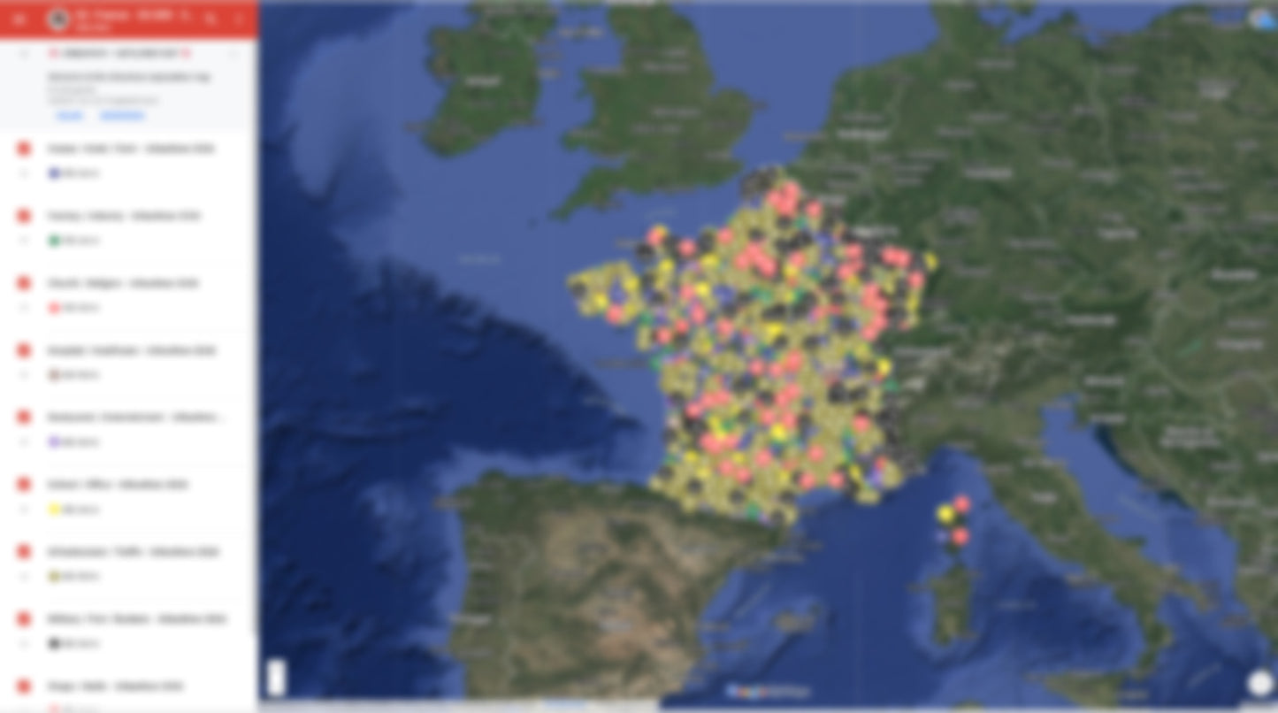 Frankrijk - 4000+ spots - Urbex Kaart