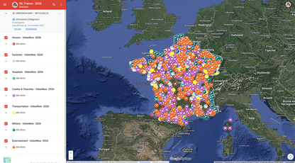 Frankrijk - Urbex Kaart