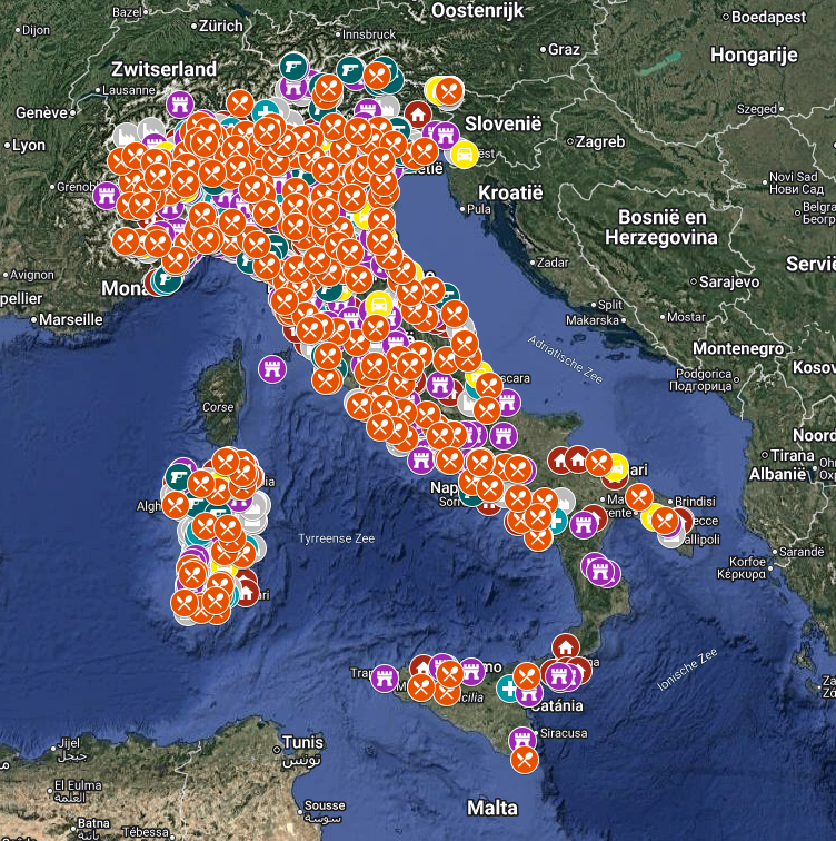 Italië - Urbex Kaart
