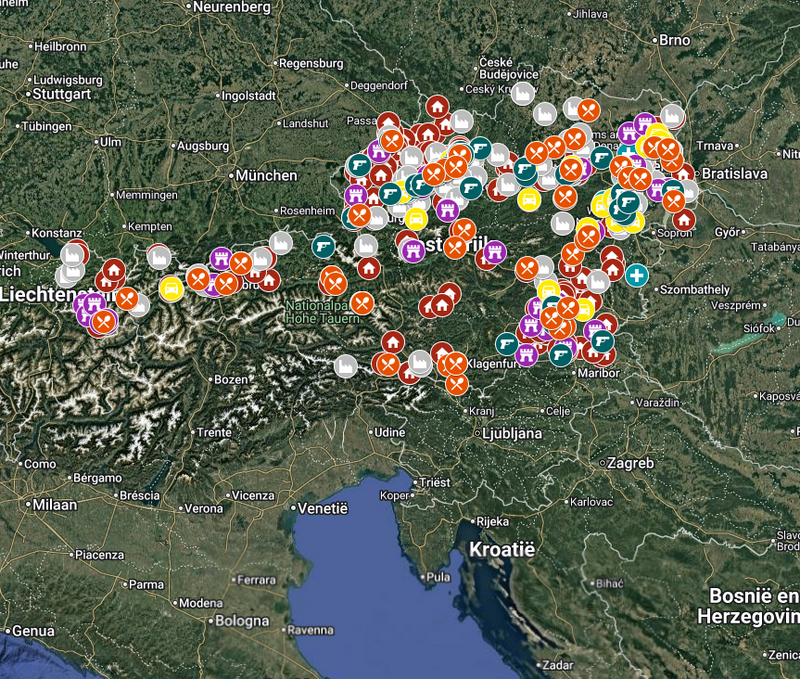 Oostenrijk - Urbex Kaart