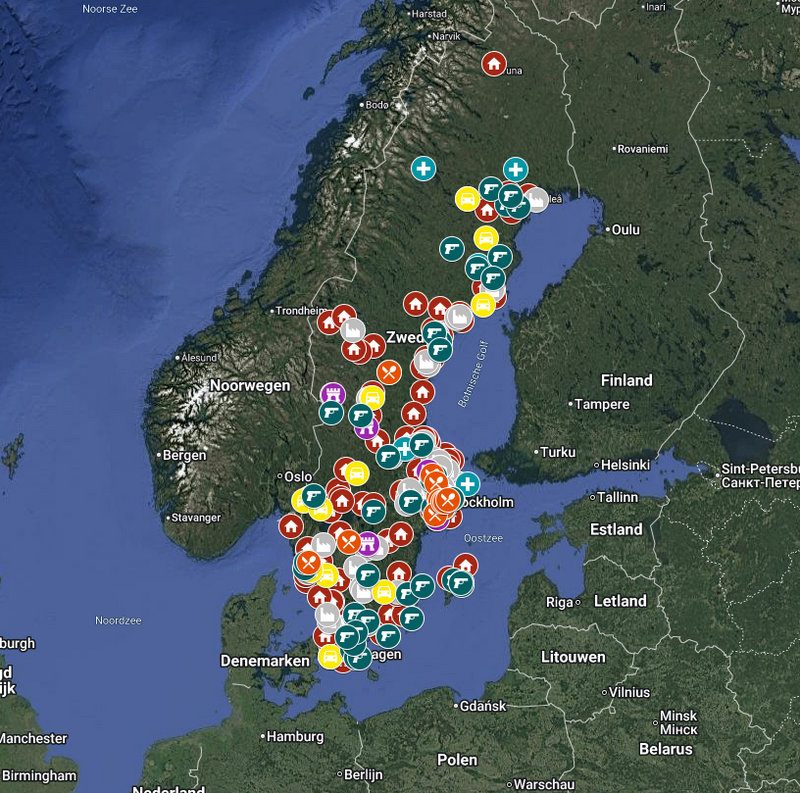 Zweden - Urbex Kaart